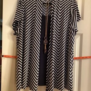 Liz McCoy Chevron Top with Necklace